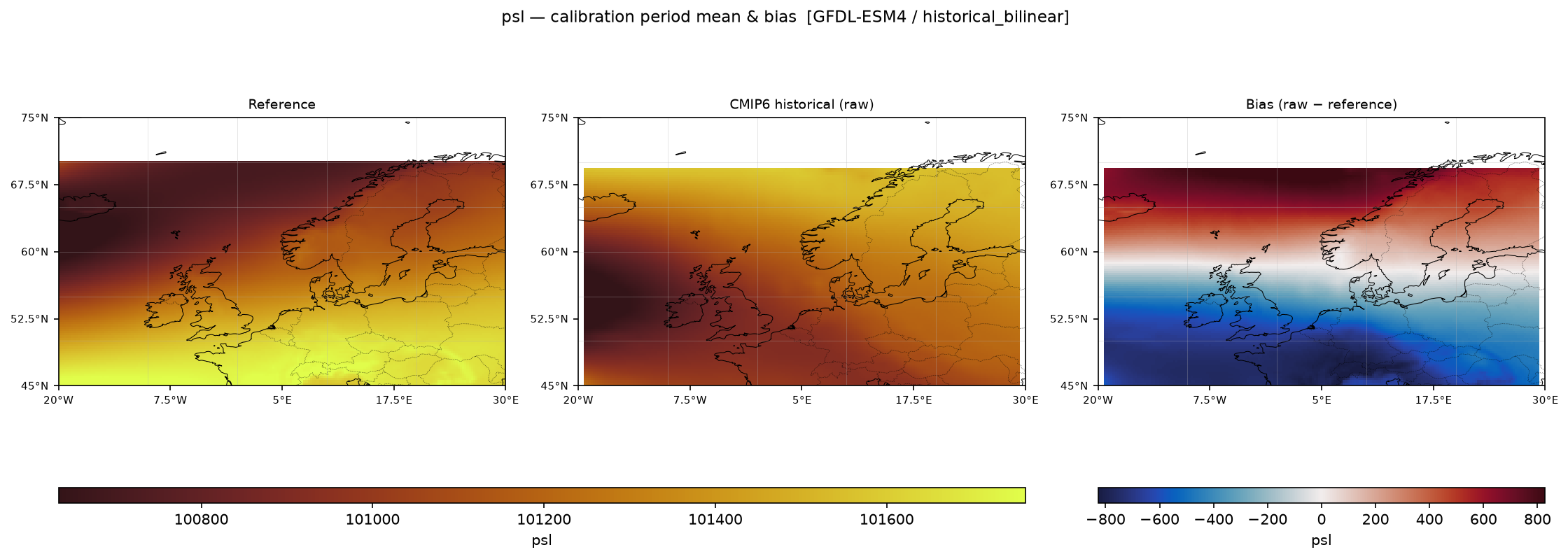 Calibration maps (historical period), historical