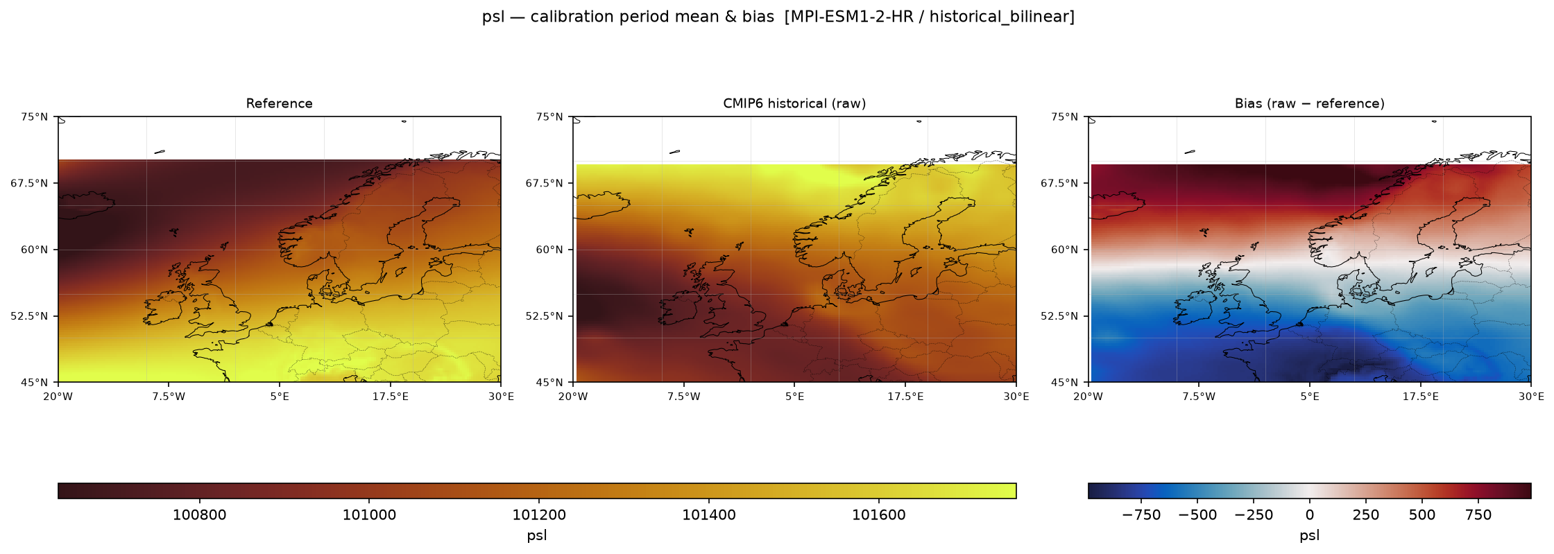 Calibration maps (historical period), historical
