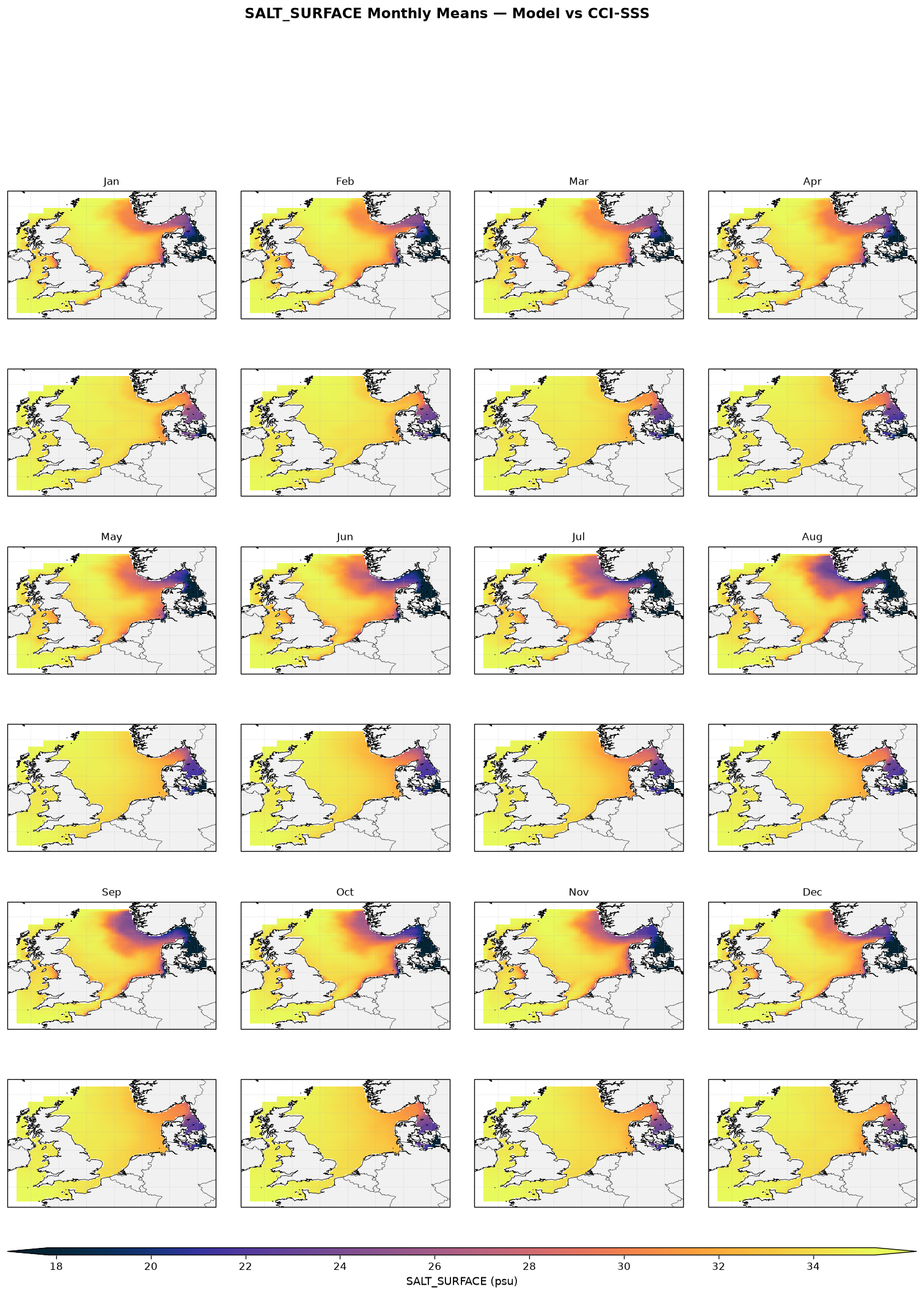 Salinity (surface) — CCI-SSS monthly maps