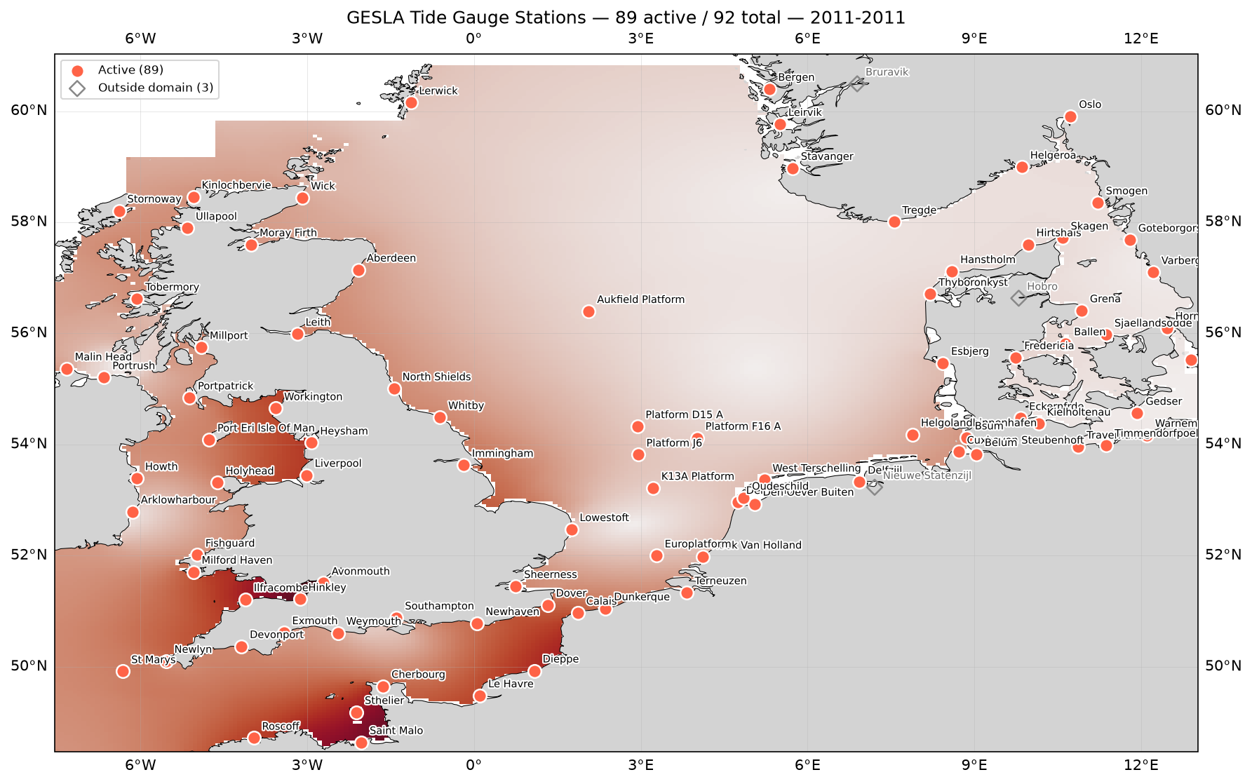 GESLA tide gauge station locations